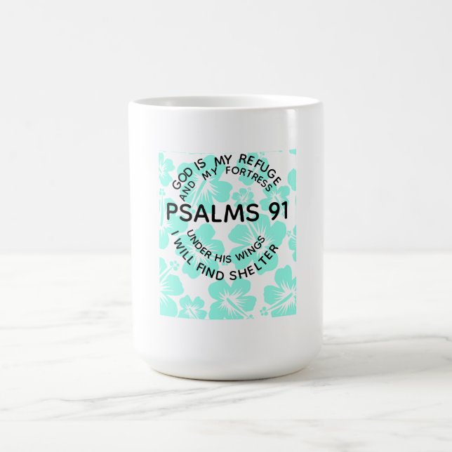 Mint psalms 91 flower  kaffemugg (Center)