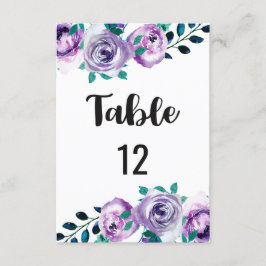 Mint & Purple Bröllops Bordnummer Sittplan Inbjudningar