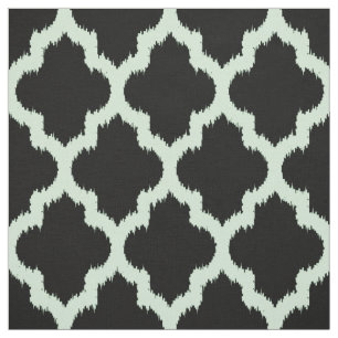 Mint Quatrefoil ikat med Anpassningsbar Black Back Tyg