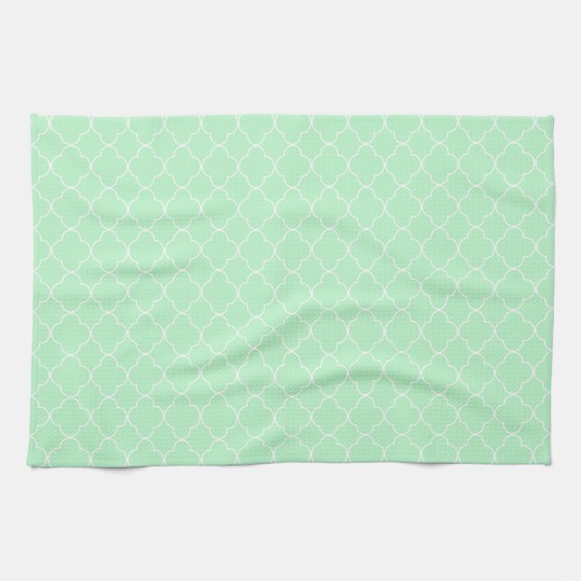 Mint Quatrefoil Kökshandduk (Horisontell)