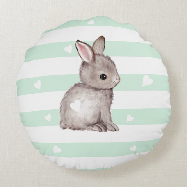 Mint rand grått bunny kudde (Baksidan)