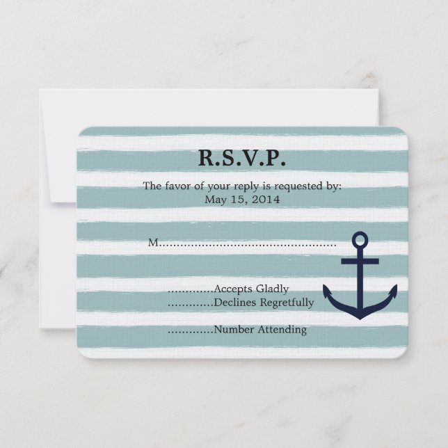 Mint Rand Nautical Anchor Beach Wedding OSA (Framsida)