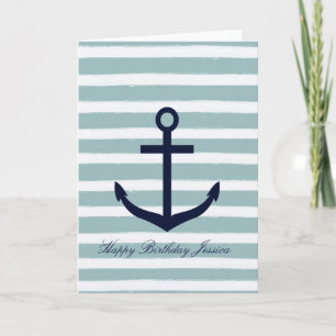 Mint Rand Nautical Anchor Kort