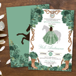 Mint Ro Charro Ljust grönt Vestidos Quinceañera Inbjudningar