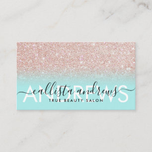 Mint Ro Guld Glitter Ombre Makeup Hair Salon Visitkort