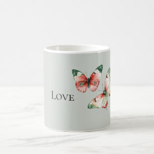 Mint Röda Jordgubbssommarfjärilar Kaffemugg