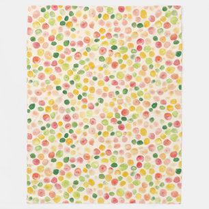 Mint Rosa Gul Grön Fruktig Prickar Fleecefilt