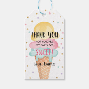 Mint Rosa Ice Cream Confetti Tack Gift-Märkre Presentetikett