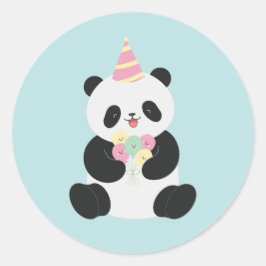 Mint & Rosa Panda-design Runt Klistermärke