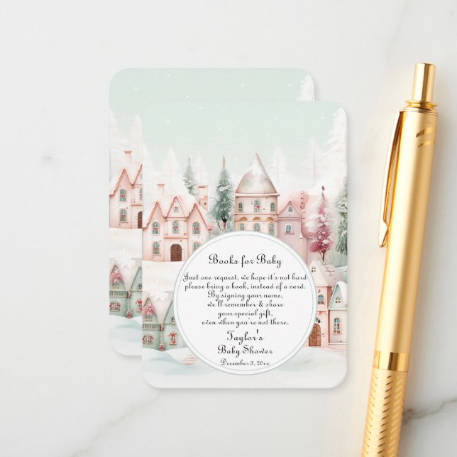 Mint Rosa Vinter Sagoböcker för Bebis Tilläggskort (Fram/Back In Situ)
