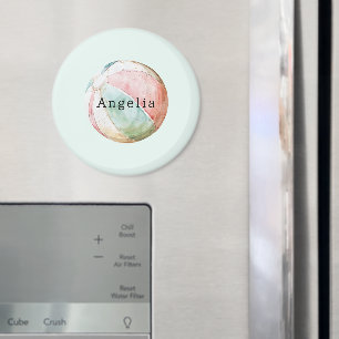 Mint Rosa Vit Strandboll Magnet
