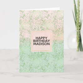Mint  Rosa Watercolor Confetti Dots Kort