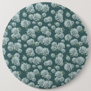 Mint Rosette Succulents Upprepa utskriften på Grön Knapp