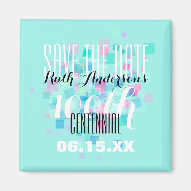 Mint Save the date Centennial Personlig Magnet (Framsidan)