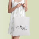 Mint Scribved Heart Future Mrs. Tygkasse<br><div class="desc">Anpassningsbar brudens sida design.</div>