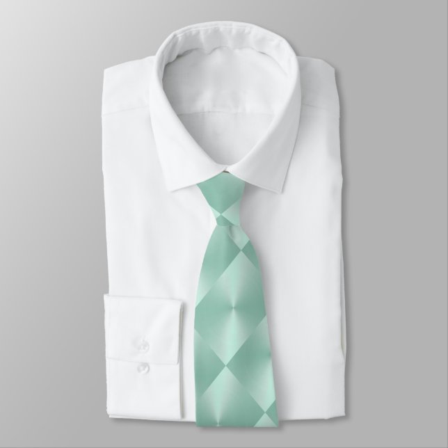 Mint Shimmer Blocks Neck Tie Slips (Bunden)