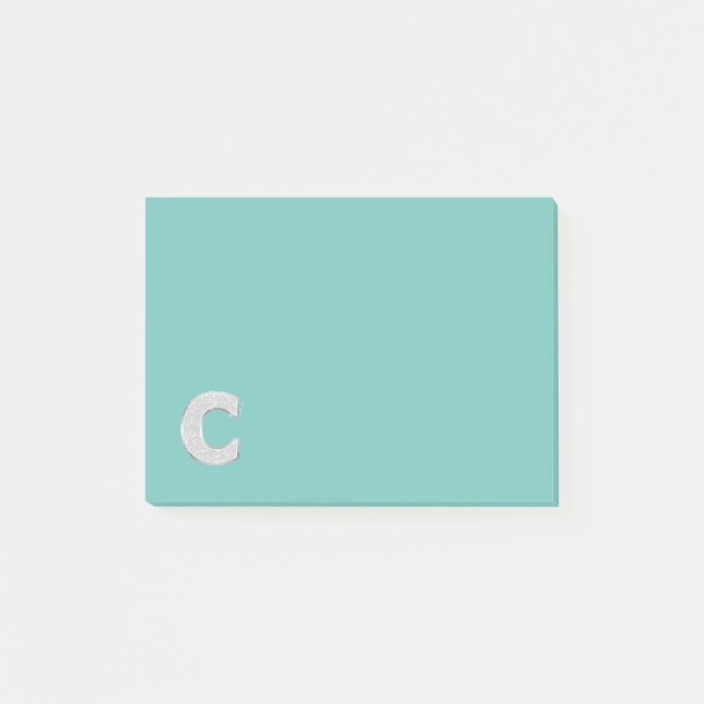 Mint Silver Brev C Post-it Block (Framsida)