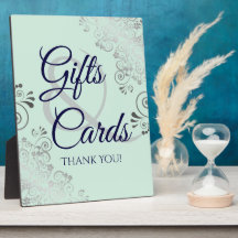 Mint, Silver och marinbröllopsgåvor och -kort