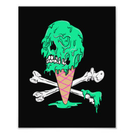 Mint Smälter Ice Cream-dumpskal Fototryck