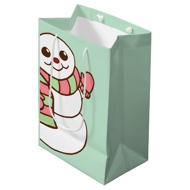 Mint snömannen presentpåse (Framsidan Vinklad)