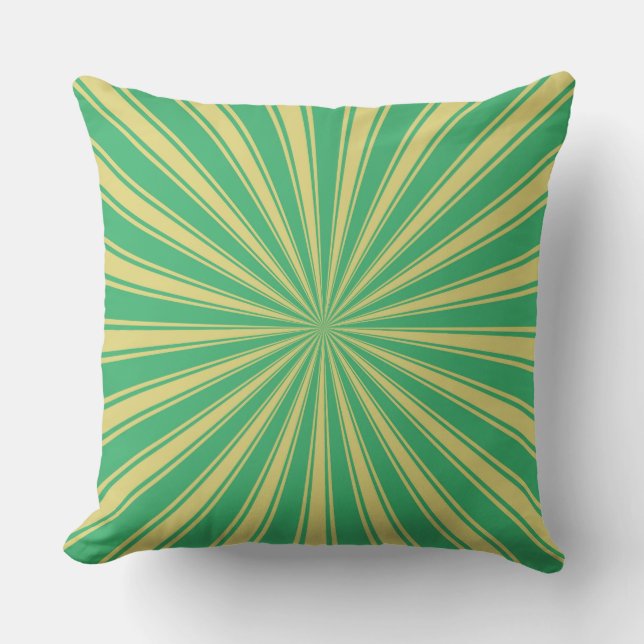 Mint Sol Funky Rays Retro Rand Kudde (Framsida)