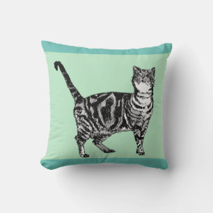 Mint Tabby katt katter (sällskapsdjur) Cushion Kudde