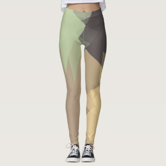 Mint Tan Grått Modern Geometric Mönster Leggings