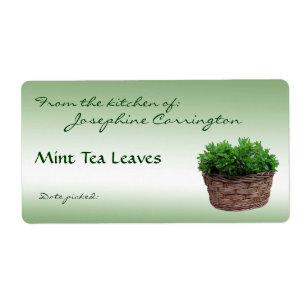 Mint Tea Löv-etiketter Fraktsedel