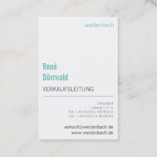 Mint Teal färg elegant modern bra att läsa Visitkort