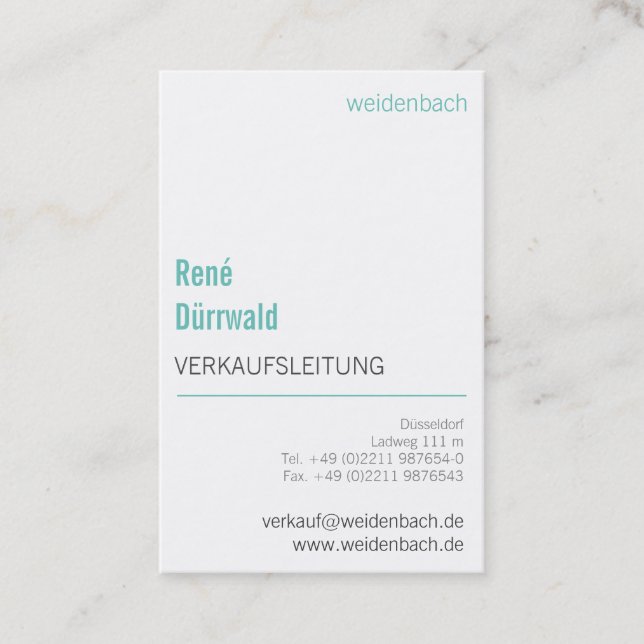 Mint Teal-färger eleganta moderna bra att läsa Visitkort (Framsida)