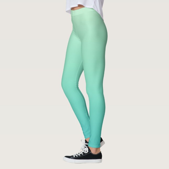 Mint Teal Gradient  Leggings (Vänster)