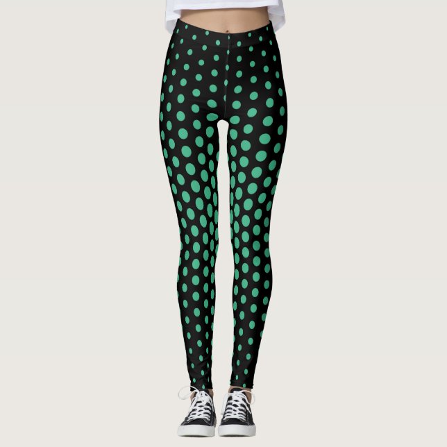 Mint Teknisk Prickmönster Leggings (Framsida)