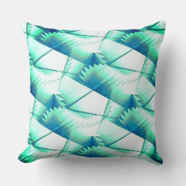 Mint till blue abstrakt såws eller zig zag kudde