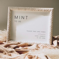 Mint to be bröllop Favors Minimal Bord-teckendekor