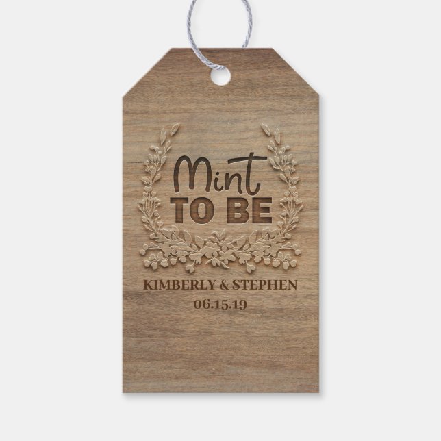 Mint to be Bröllop Presentetikett (Framsidan)