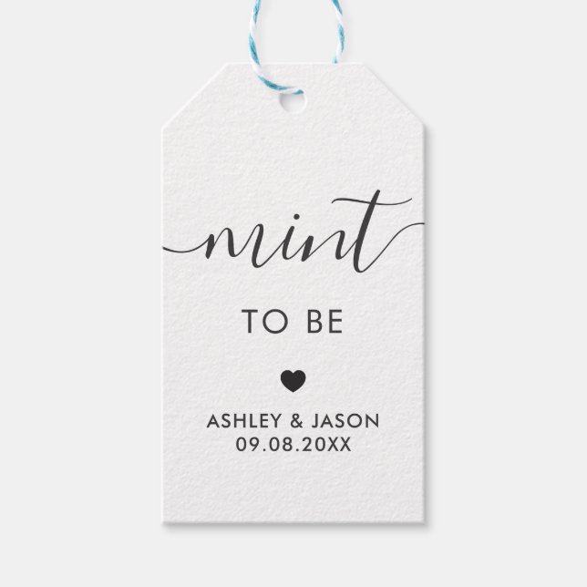 Mint to Be Gift Märkre, Bröllop Mints Märkre, Kraf Presentetikett (Framsidan)