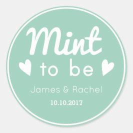 Mint to be grönt and white bröllop-favoritdekal runt klistermärke