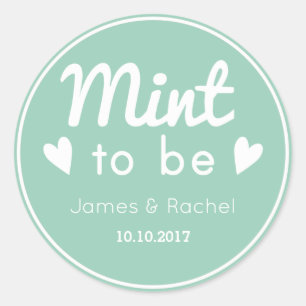 Mint to be grönt and white bröllop-favoritdekal runt klistermärke
