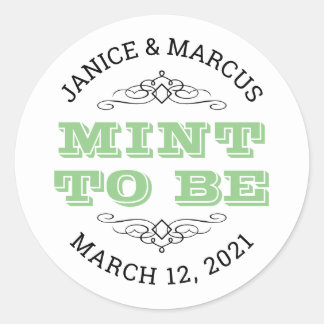 Mint To Be-klistermärken, Mint Favor-klistermärken Runt Klistermärke