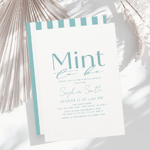 Mint to be Minimum Typography White Möhippa Inbjudningar