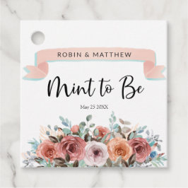 Mint to Be, Peach, , Mint Blommigt Bröllop Gåvor Etiketter
