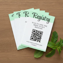 Mint to Be QR-kod Bröllopspresentregistrering Bröl