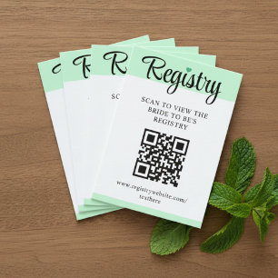 Mint to Be QR-kod Bröllopspresentregistrering Bröl Tilläggskort