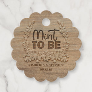 Mint to be Rustic Bröllop Gåvor Etiketter