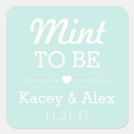 Mint to be Stickers Wedding Favands Fyrkantigt Klistermärke