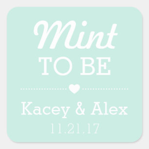 Mint to be Stickers Wedding Favands Fyrkantigt Klistermärke
