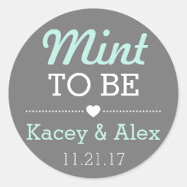 Mint to be Stickers Wedding Favands Runt Klistermärke