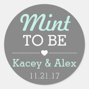 Mint to be Stickers Wedding Favands Runt Klistermärke