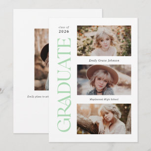 Mint Trendig Serif Många Photo Studenten Meddelande