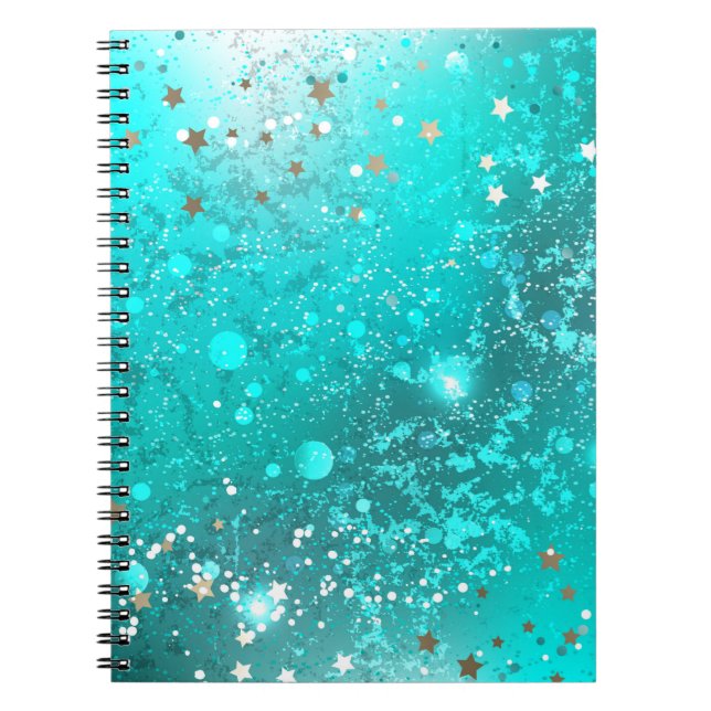 Mint Turcos Foil Background Anteckningsbok (Framsidan)